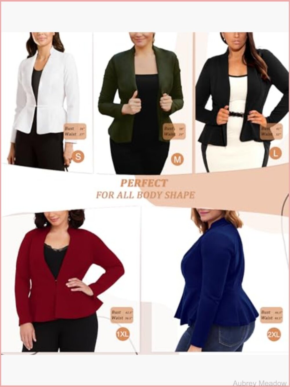Women's Open Front Nylon Ponte Roma Blazer Jacket - Modern - Picture 4 of 5